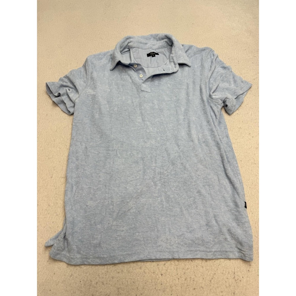 Rails Polo Shirt Mens Medium Blue Rhen Chambray Terry Cloth RM-878A-969A-328